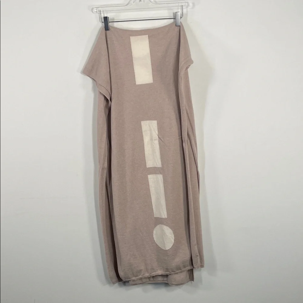 Elyse Maguire Tan Cream Polka Dot Exclamation‎ Point Oversized Knit Scarf Wrap